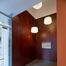 Load image into Gallery viewer, Collage Pendant Light in living room.
