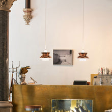 Load image into Gallery viewer, Doo-Wop Pendant Light in exhibition.

