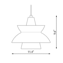 Load image into Gallery viewer, Doo-Wop Pendant Light - line drawing.
