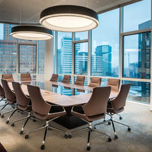 Load image into Gallery viewer, LP Grand LED Pendant Light in office.
