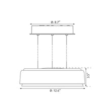 Load image into Gallery viewer, LP Grand LED Pendant Light - line drawing.
