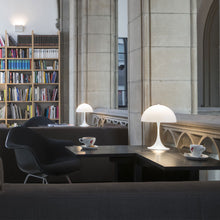 Load image into Gallery viewer, Panthella LED Mini Table Lamp in office.
