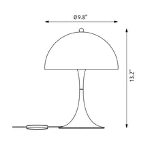 Load image into Gallery viewer, Panthella LED Mini Table Lamp - line drawing.
