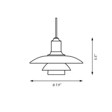 Load image into Gallery viewer, PH 2/1 Pendant Light - line drawing.
