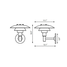 Load image into Gallery viewer, PH 3-2½ Wall Light - line drawing.
