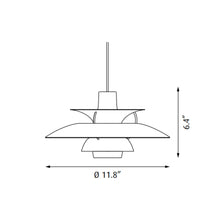 Load image into Gallery viewer, PH 5 Mini Pendant light - line drawing.
