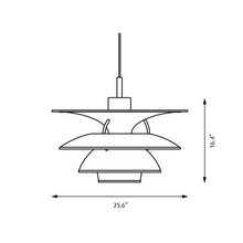 Load image into Gallery viewer, PH 6½-6 Pendant Light - line drawing.
