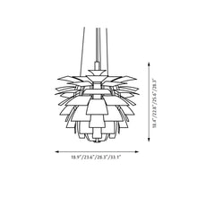 Load image into Gallery viewer, PH Artichoke Pendant Light - line drawing.
