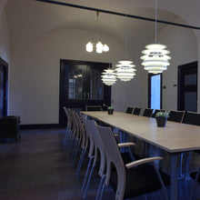 Load image into Gallery viewer, VL Crown Chandelier in Dining Room.
