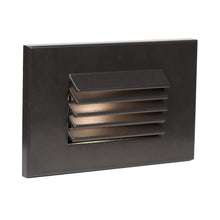 Load image into Gallery viewer, Louvered Rectangle LED Step and Wall Light in Bronze on Aluminum (Horizontal).
