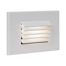 Load image into Gallery viewer, Louvered Rectangle LED Step and Wall Light in White on Aluminum (Horizontal).
