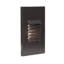 Load image into Gallery viewer, Louvered Rectangle LED Step and Wall Light in Bronze on Aluminum (Vertical).
