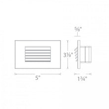 Load image into Gallery viewer, Louvered Rectangle LED Step and Wall Light - line drawing.

