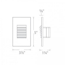 Load image into Gallery viewer, Louvered Rectangle LED Step and Wall Light - line drawing.
