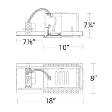 Load image into Gallery viewer, Low Voltage Multiple Light Recessed Housing - line drawing.

