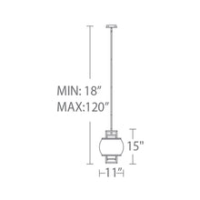 Load image into Gallery viewer, Lucid Outdoor LED Pendant Light- line drawing.
