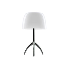 Load image into Gallery viewer, Lumiere Table Lamp in Chrome Black/White/Small.
