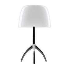 Load image into Gallery viewer, Lumiere Table Lamp in Chrome Black/White/Large.
