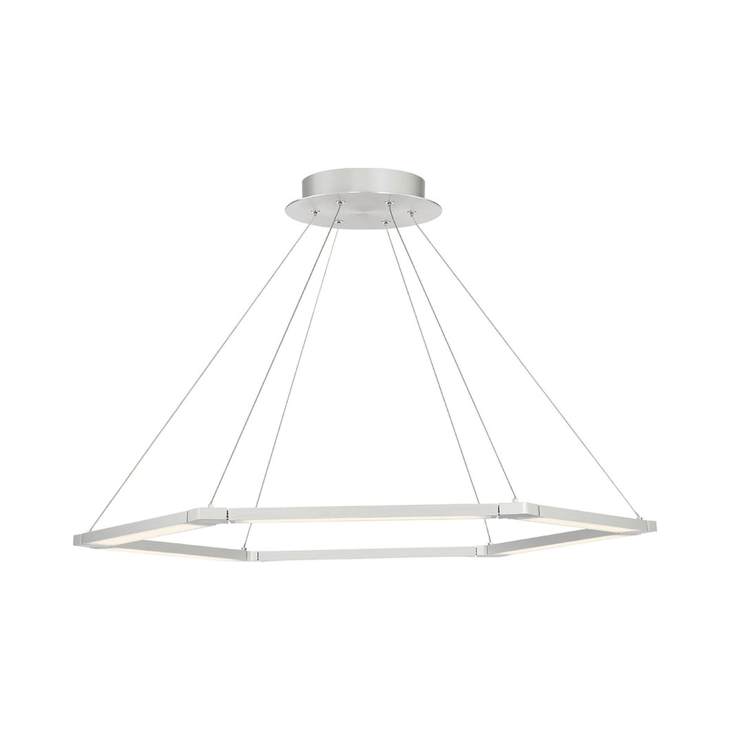 LUNE LED Pendant Light in Aluminum/Hexagon.