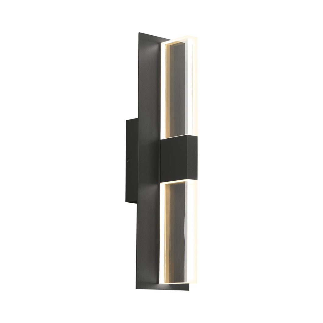 Lyft 18 Outdoor LED Wall Light in Black / Clear.