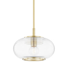 Load image into Gallery viewer, Maggie Pendant Light in Brass and Clear.
