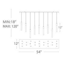 Load image into Gallery viewer, Magic Linear LED Chandelier- line drawing.

