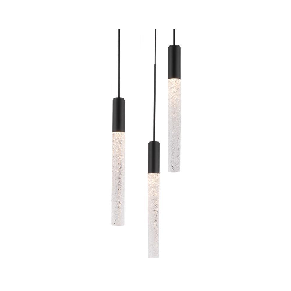 Magic Round LED Chandelier in 3-Light/Black.