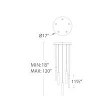 Load image into Gallery viewer, Magic Round LED Chandelier- line drawing.
