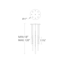 Load image into Gallery viewer, Magic Round LED Chandelier- line drawing.
