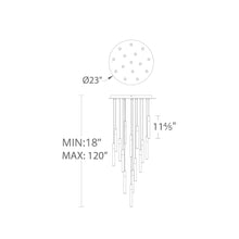 Load image into Gallery viewer, Magic Round LED Chandelier- line drawing.
