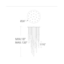 Load image into Gallery viewer, Magic Round LED Chandelier- line drawing.
