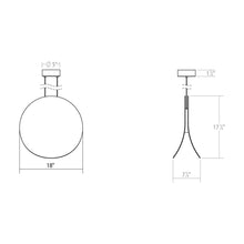 Load image into Gallery viewer, Malibu Discs™ LED Pendant Light - line drawing.
