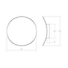 Load image into Gallery viewer, Malibu Discs™ LED Wall Light - line drawing.
