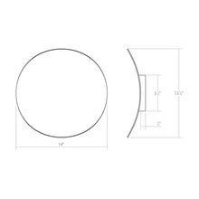 Load image into Gallery viewer, Malibu Discs™ LED Wall Light - line drawing.
