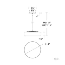 Load image into Gallery viewer, Manhattan LED Pendant Light - line drawing.
