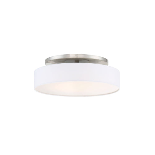 Manhattan LED Semi-Flush Mount Ceiling Light in Small/Brushed Nickel.