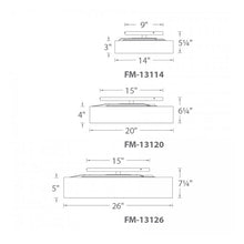Load image into Gallery viewer, Manhattan LED Semi-Flush Mount Ceiling Light - line drawing.
