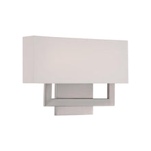 Load image into Gallery viewer, Manhattan LED Wall Light in Brushed Nickel (Medium).
