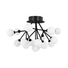 Load image into Gallery viewer, Mara LED Semi Flush Mount Ceiling Light in Matte Black.
