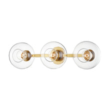 Load image into Gallery viewer, Margot 3-Light Wall Light in Aged Brass.
