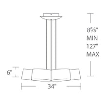Load image into Gallery viewer, Marimba LED Chandelier - line drawing.
