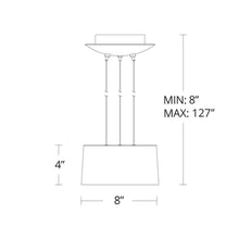 Load image into Gallery viewer, Marimba LED Pendant Light- line drawing.
