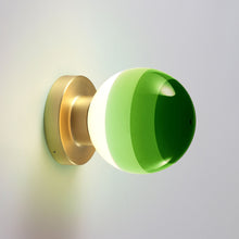 Load image into Gallery viewer, Dipping Light A2 LED Wall Light in Green/Brushed Brass.
