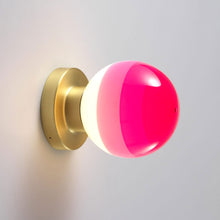Load image into Gallery viewer, Dipping Light A2 LED Wall Light in Pink/Brushed Brass.
