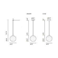 Load image into Gallery viewer, Dipping Light LED Pendant Light - line drawing.
