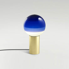 Load image into Gallery viewer, Dipping Light LED Table Lamp in Blue/Brushed Brass/Small.
