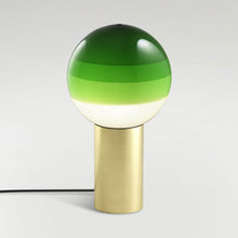 Load image into Gallery viewer, Dipping Light LED Table Lamp in Green/Brushed Brass/Large.

