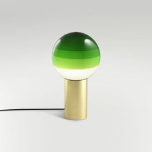 Load image into Gallery viewer, Dipping Light LED Table Lamp in Green/Brushed Brass/Small.
