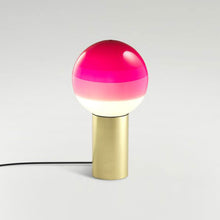 Load image into Gallery viewer, Dipping Light LED Table Lamp in Pink/Brushed Brass/Medium.
