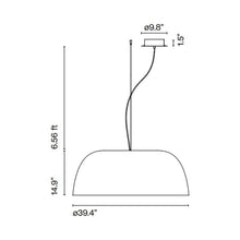 Load image into Gallery viewer, Djembe 100 LED Pendant Light - line drawing.
